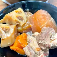 Snapdishの料理写真:豚肉と根菜の甘酒煮|michamsさん