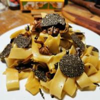 Porcini and Chanterelle Papperdella with Winter Black Truffle