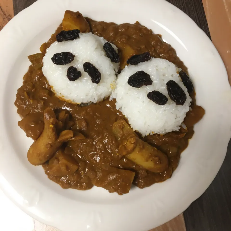 Snapdishの料理写真:双子パンダカレー|はるさん