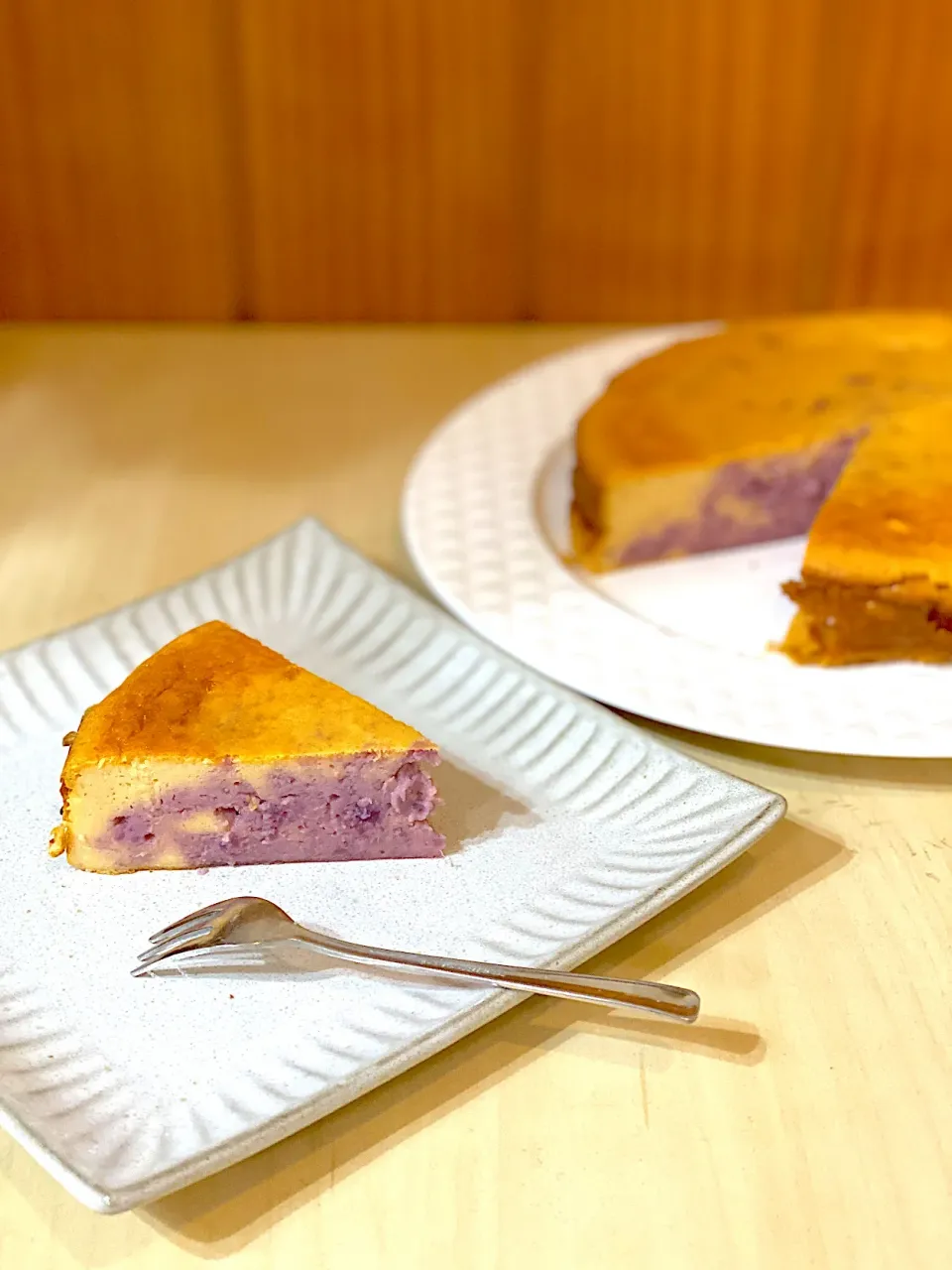 Snapdishの料理写真:紫芋のチーズケーキ|さ〜さん