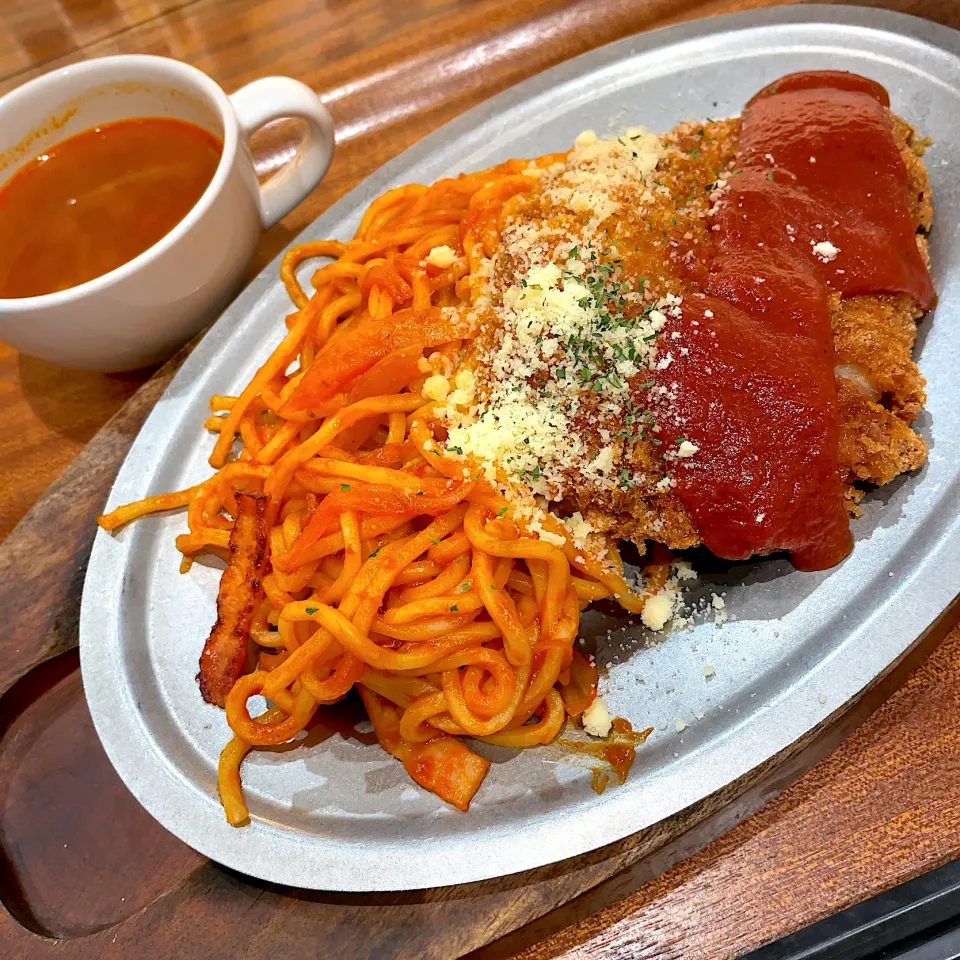 Snapdishの料理写真:チキナポセット|T. Wonderさん