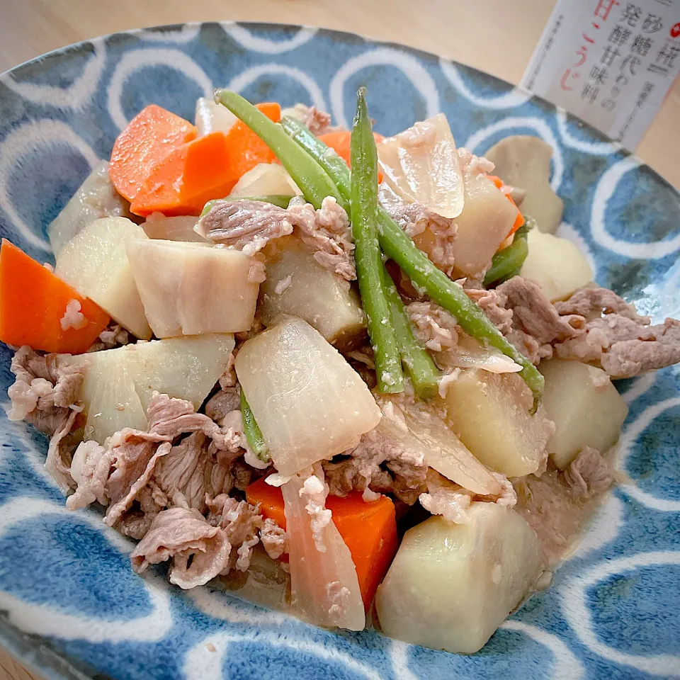 糀甘酒で作る肉じゃが|りさん