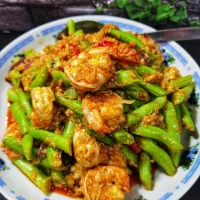 Fried beans eggs mixed with shrimp|azirasamsuddin771008055774さん