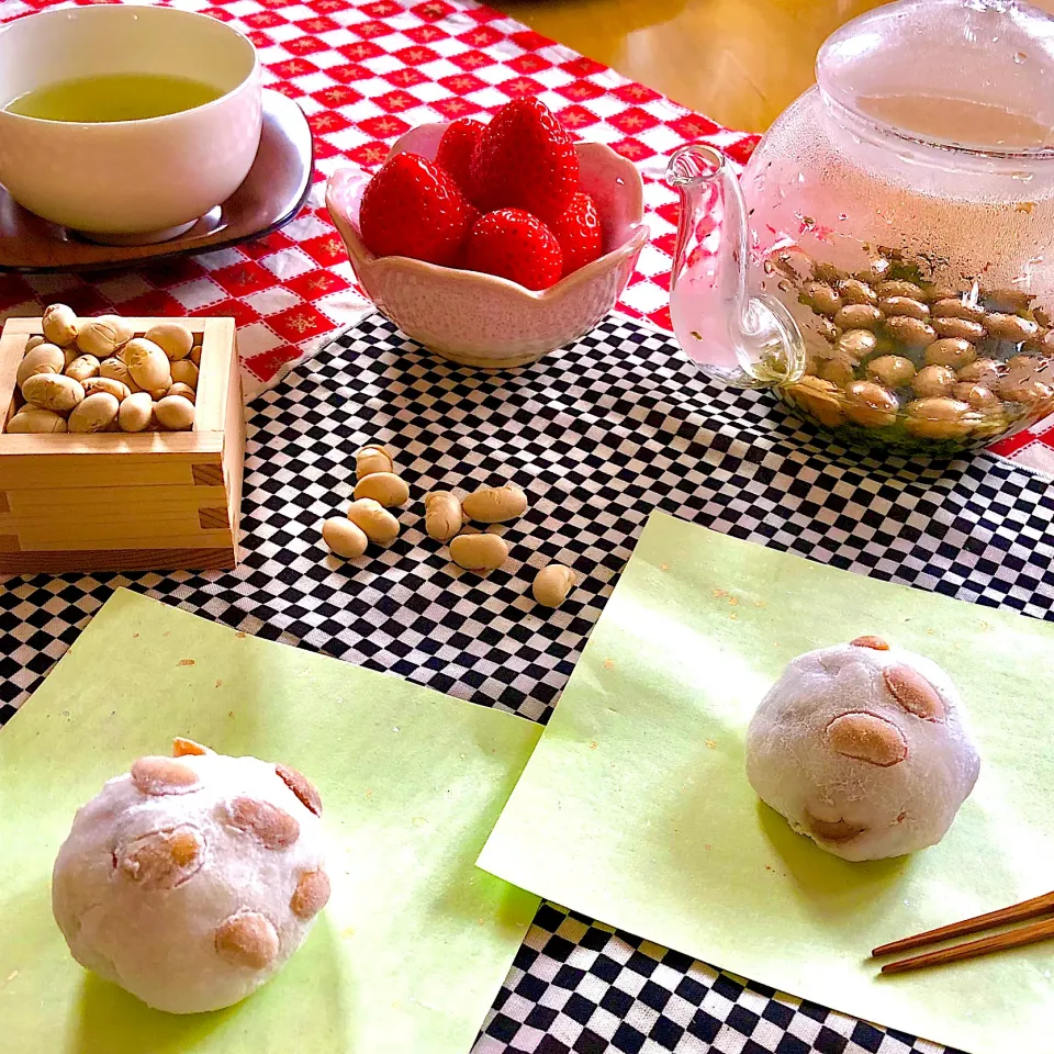 豆まき用の大豆で鬼祓い福もち👹|さらっと🍀さん