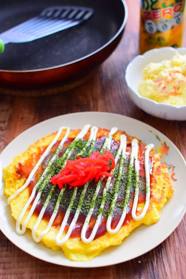 残ったポテトサラダで作る簡単お好み焼きのレシピ|アマイモノ・クウ蔵さん