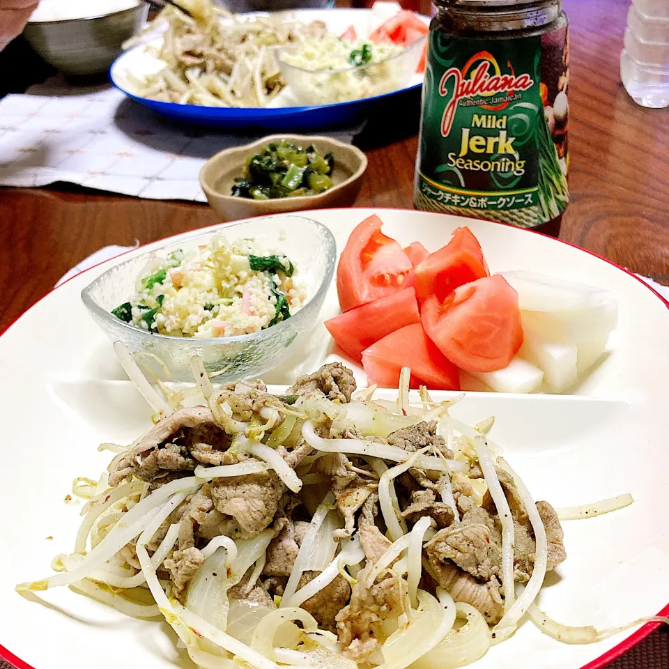 Snapdishの料理写真:ジャマイカ風 豚バラ肉野菜炒め|akkoさん