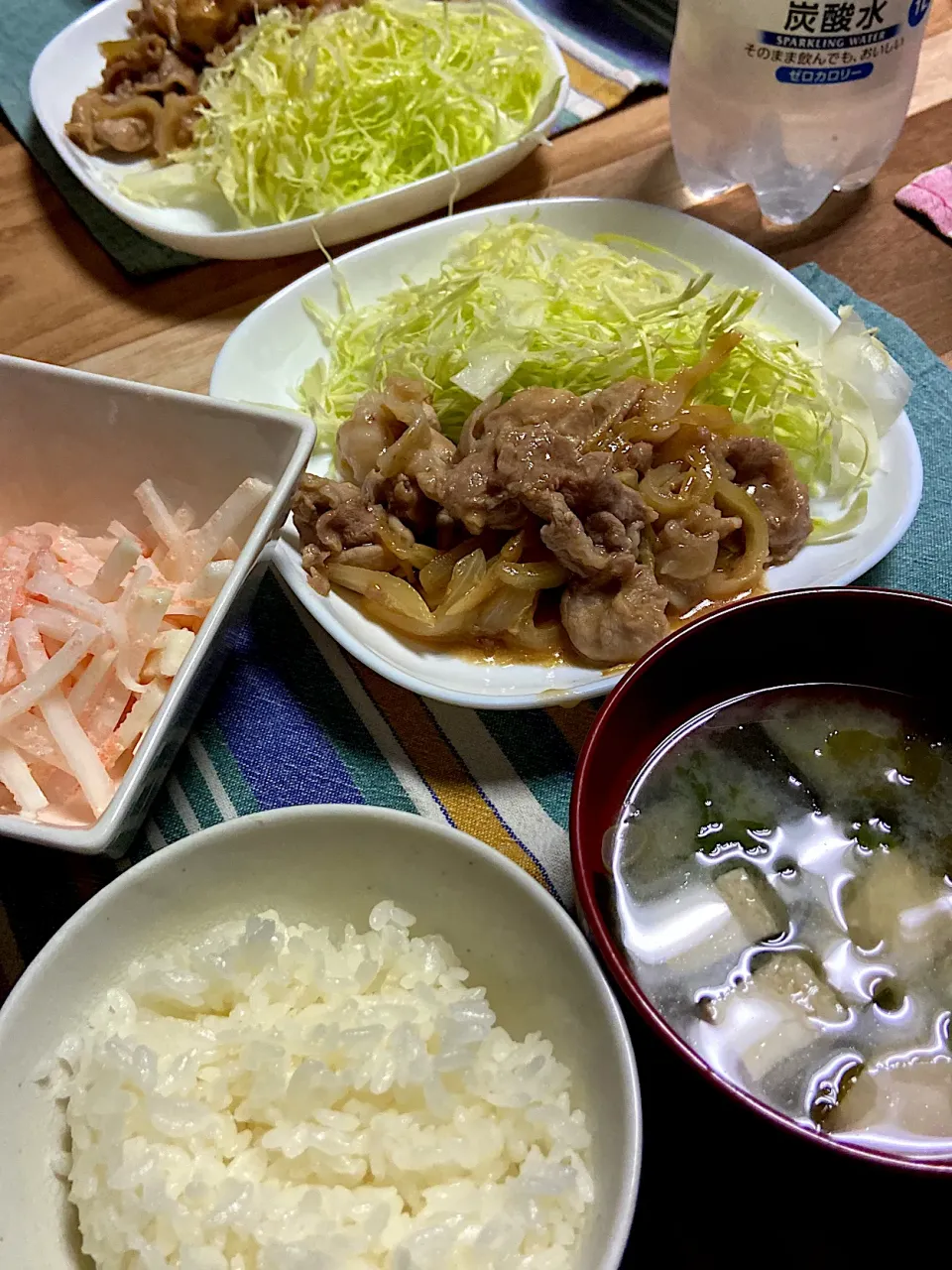 お夕飯。プラス糀甘こうじ入り豚の生姜焼き。|renharuruさん