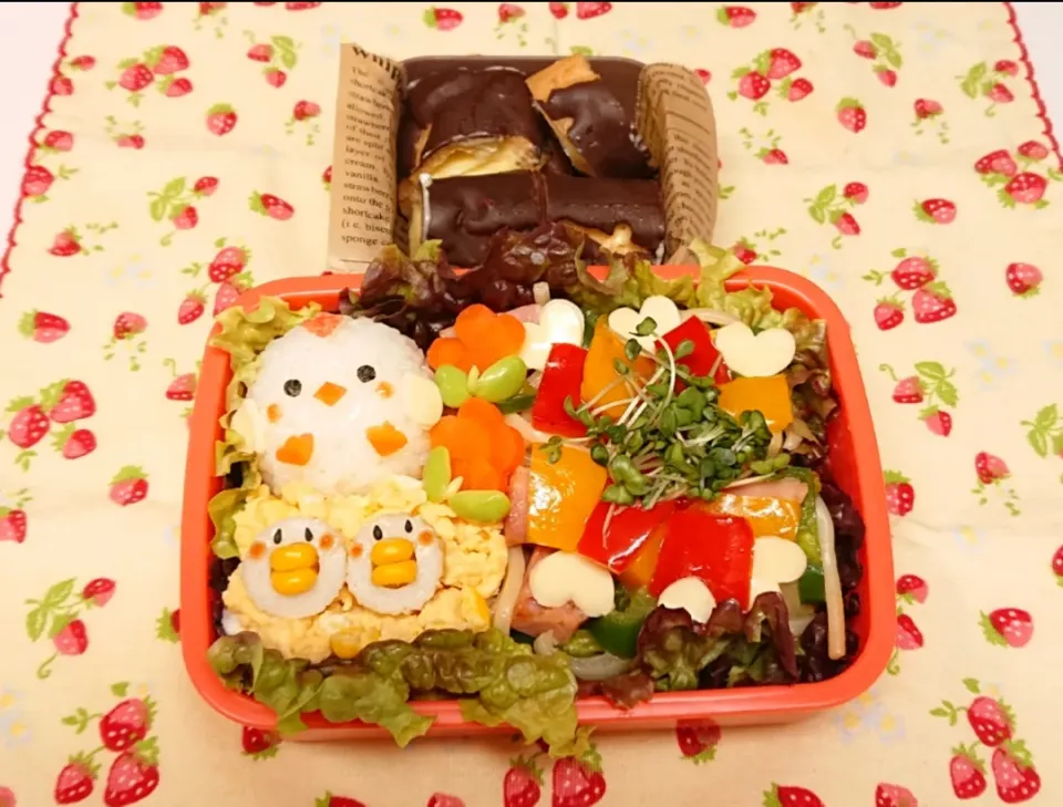 ニワトリ親子のパスタ弁当❤️|みちゅあしさん