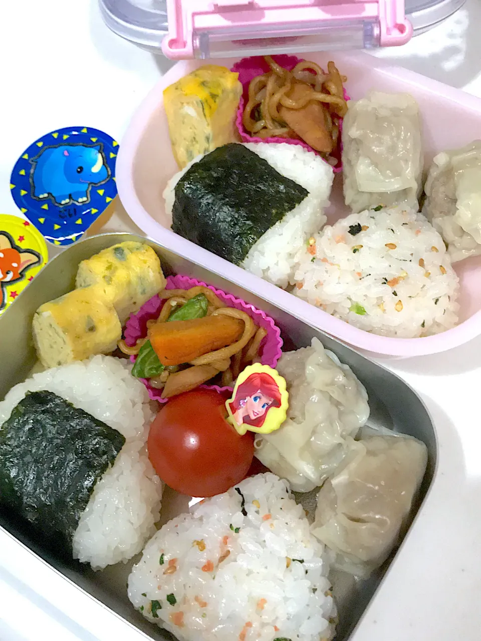 娘たち(年少•1歳10ヶ月)お弁当👧👦 220127|ももち弁当🍙さん