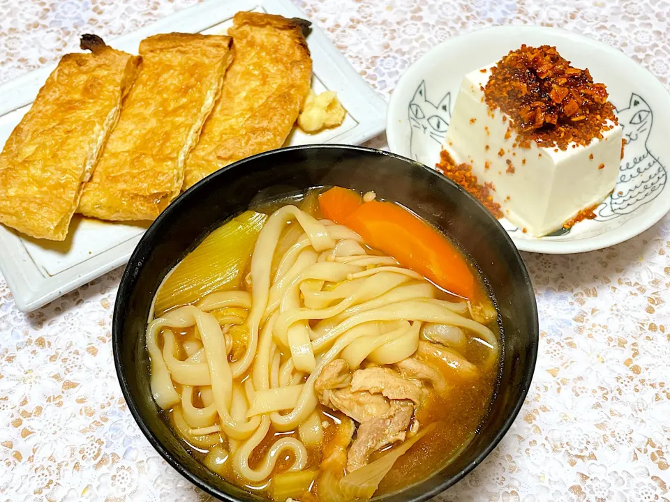 味噌煮込みうどんとお豆腐◻️|くろねこっく🐈‍⬛さん