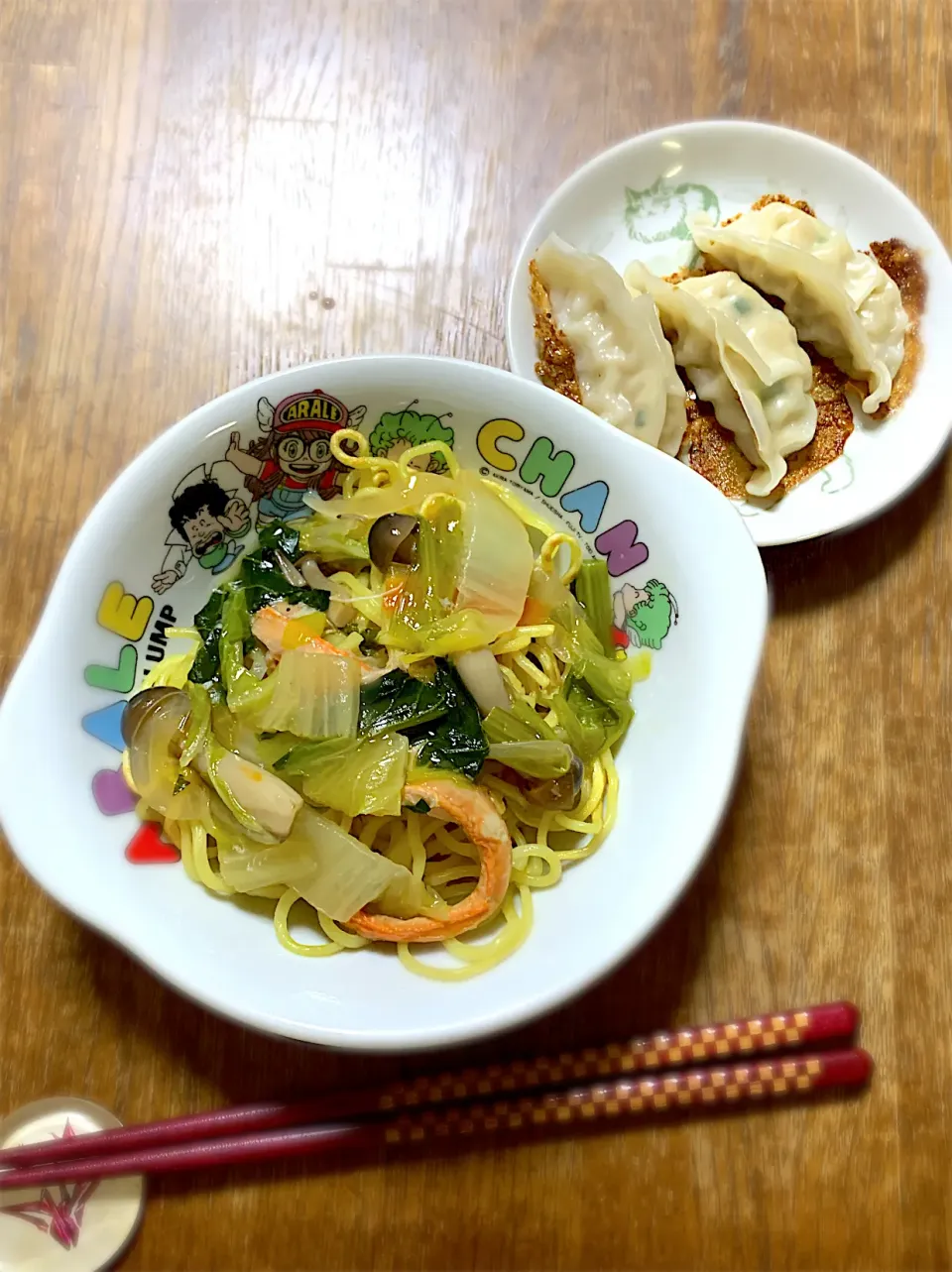 あんかけ焼きそば・餃子|ちびろ菌さん