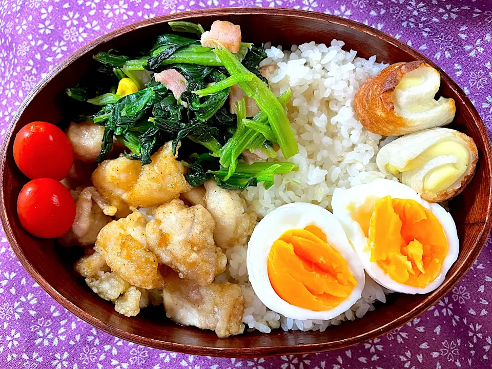 鶏モモの竜田焼き弁当　ベーコンほうれん草|ジャイママさん