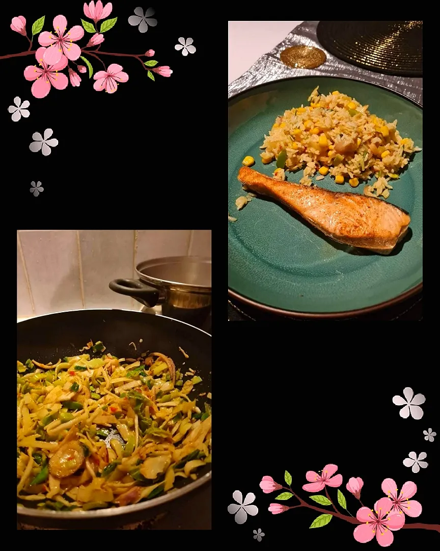 zalm met wok groentjes|Evy Claesさん