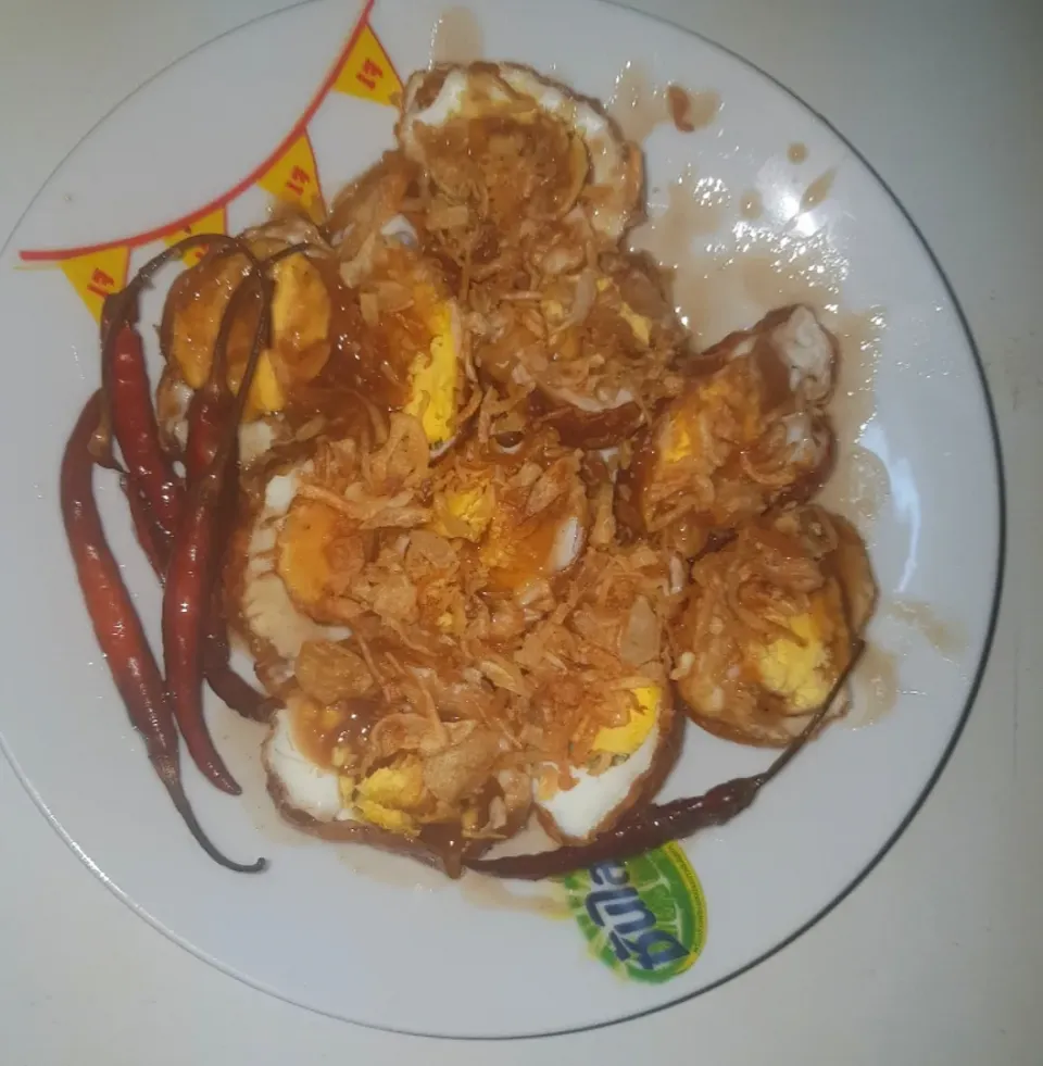 fried boiled egg with tamarind sauce|patcookingfeverパットさん