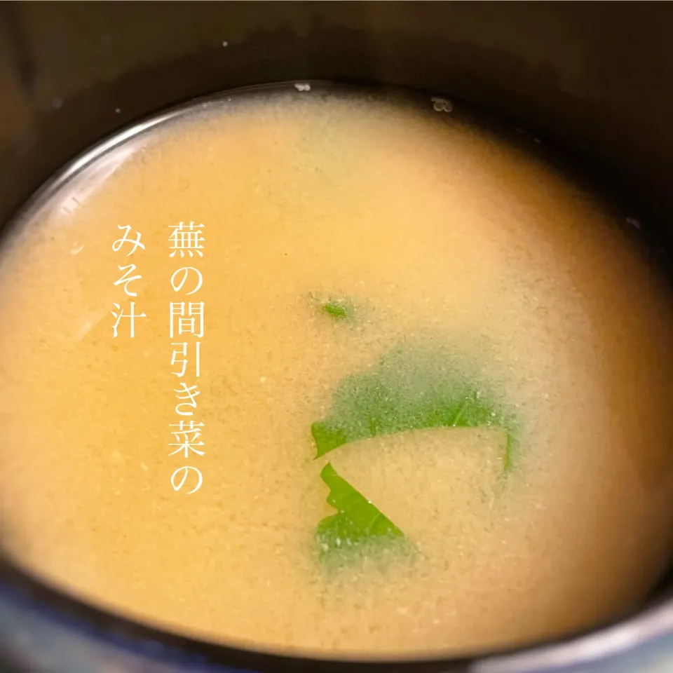 ベランダ産🌱蕪の間引き菜のみそ汁|ももさん