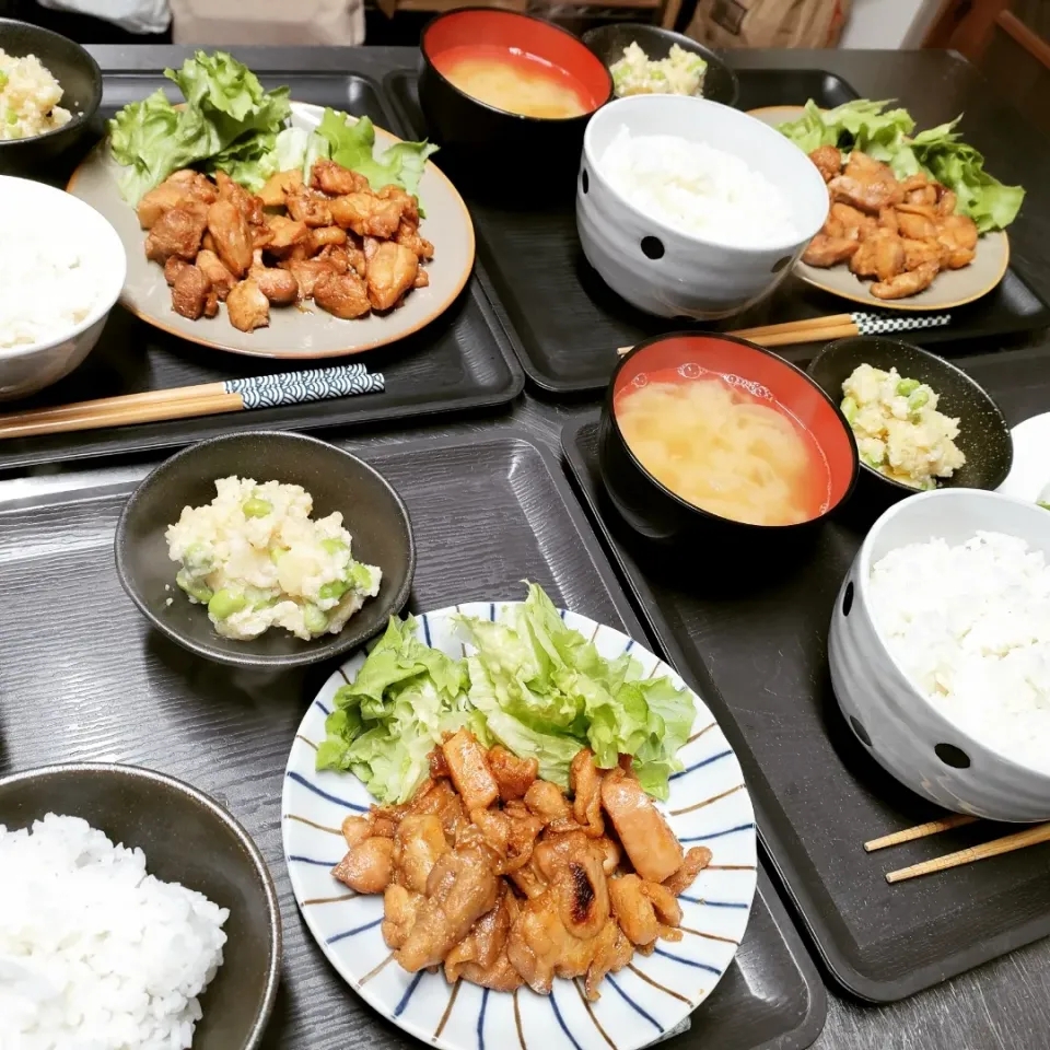 照り焼きチキン定食|パンダ母さん🐼さん