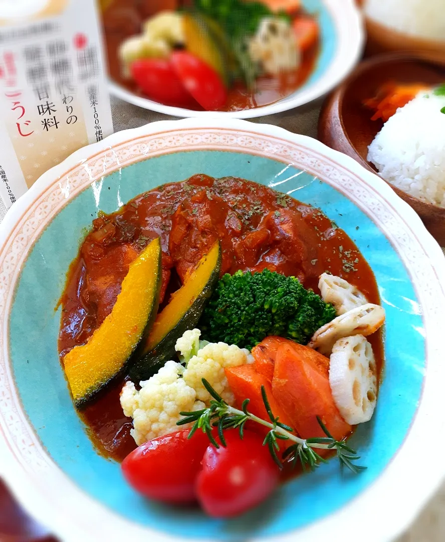 Snapdishの料理写真:甘こうじを使って～
チキンと野菜の簡単スープカレー🍛|fumfumさん