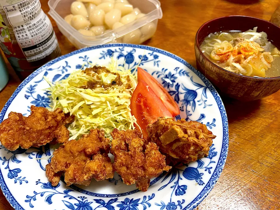 Snapdishの料理写真:鶏胸肉と高野豆腐の唐揚げ|さんだーさん