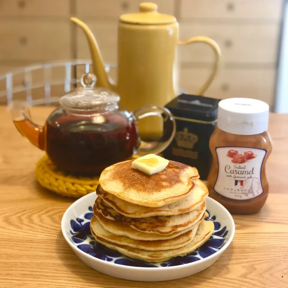 糀甘酒でバナナとお餅のパンケーキ🥞🍌|わたげさん