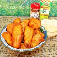 チキンのハリッサ衣揚げ❕ハラペーニョレモンマヨソースにつけて🎶