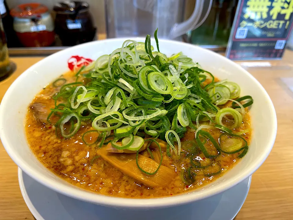 チャーシューメン　麺かため背脂多め辛味多め九条ねぎ追加|マハロ菊池さん