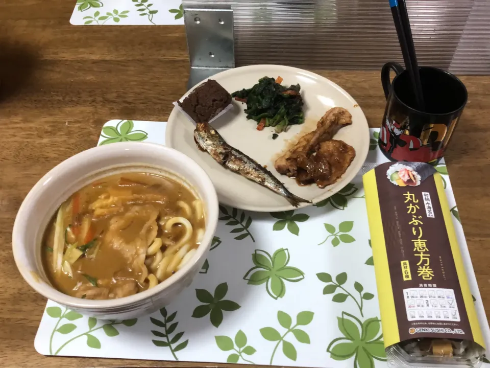 Ohana夕食　恵方巻、カレーうどん|Ohanaさん