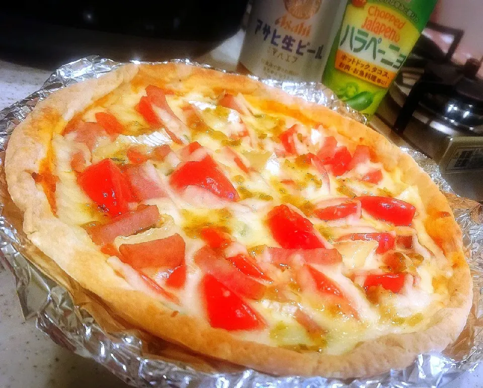 具沢山なピザ🍕にハラペーニョ❤️
#別角度
#今夜の🍺つまみ💕|GGGさん