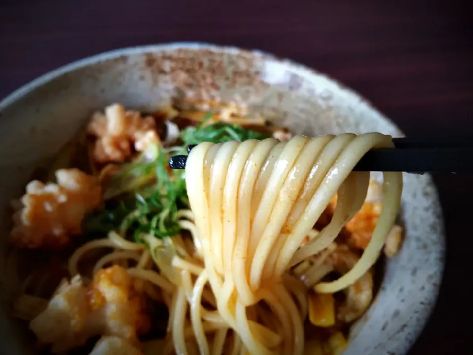 揚げ餅入り　出汁カレー温めん|半田手延べそうめんの店 阿波や壱兆さん