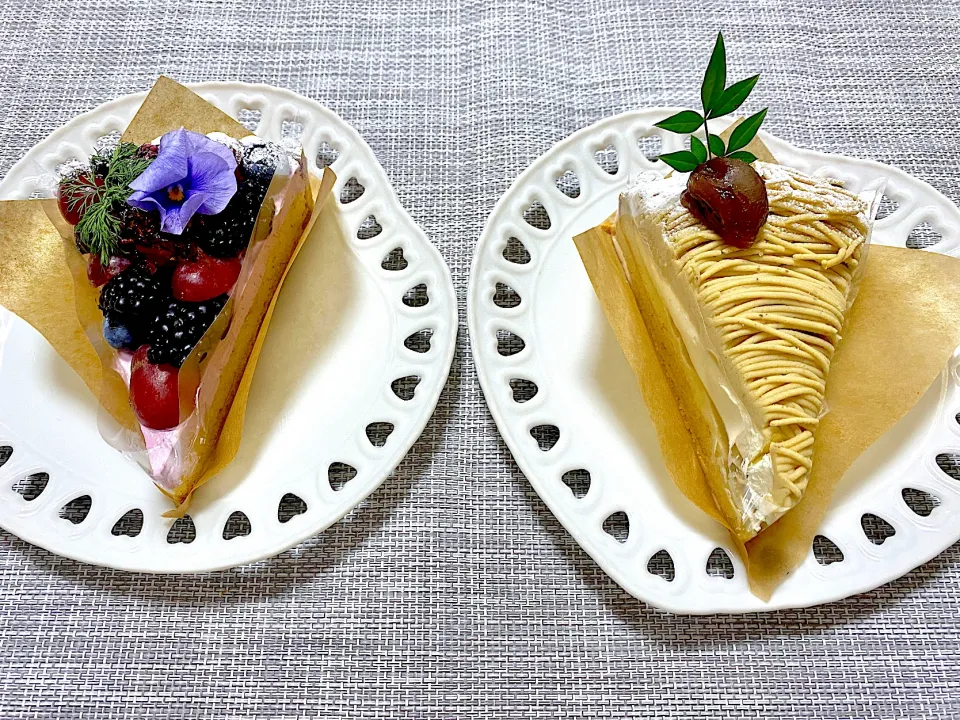 Snapdishの料理写真:庭園が素敵なケーキ屋さん🍰誕生日おめでとう🎉|1614さん