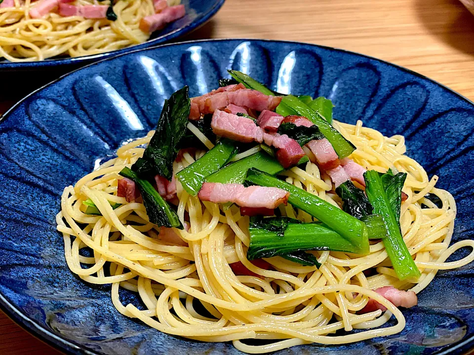 ベーコンと小松菜の和風パスタ|りえままキッチンさん