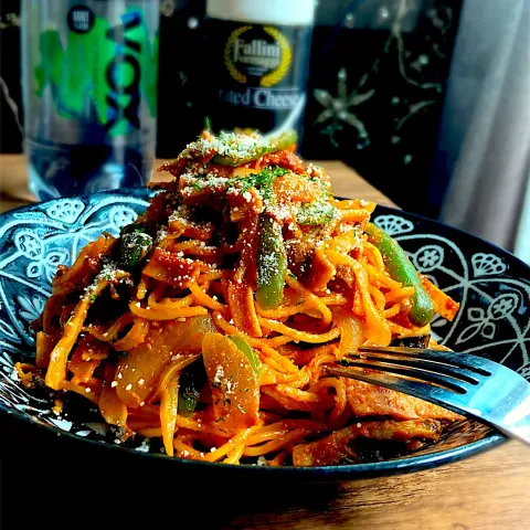 「ゼロミート ハムタイプ」を使ってみたSnapdishの料理・レシピ写真:ナポリタン🔸ゼロミートハムタイプ🔸麹甘酒