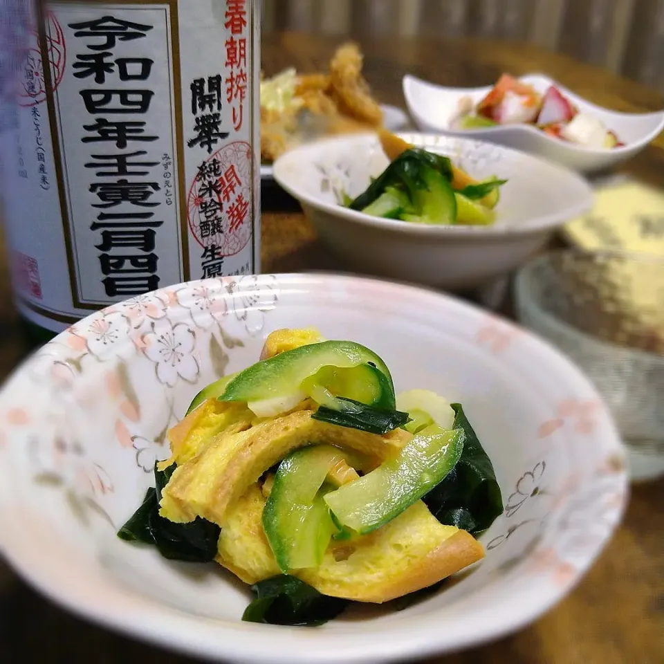 車麩ときゅうりの辛子和え〜他おつまみで家飲み🍶カンパ〜イ♬|とまと🍅さん