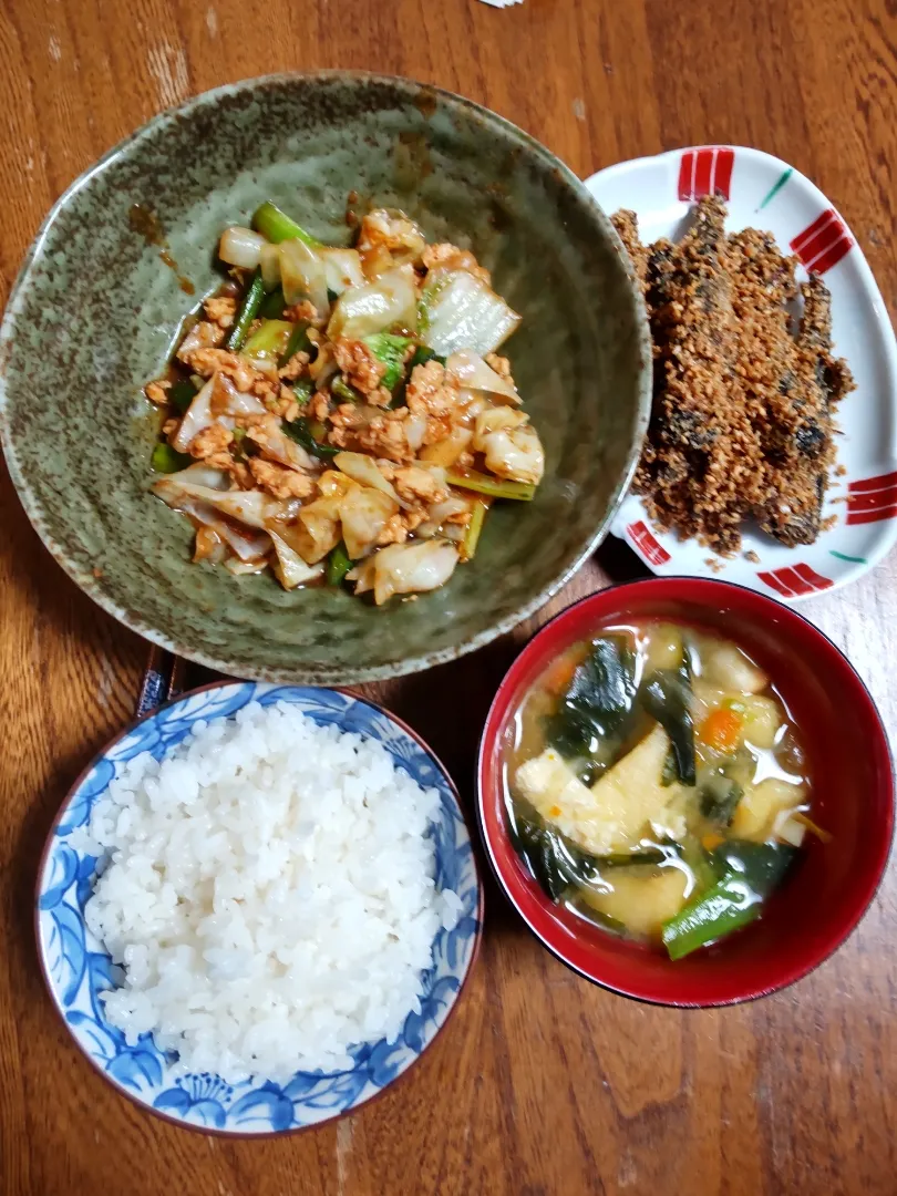 キャベツの肉味噌炒め
金ゴマいわし|たつかばさん