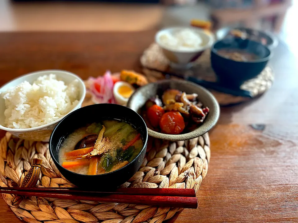 甘酒のお味噌汁、さつまいも肉じゃが|ＭＡＲＵＥ家の食卓さん