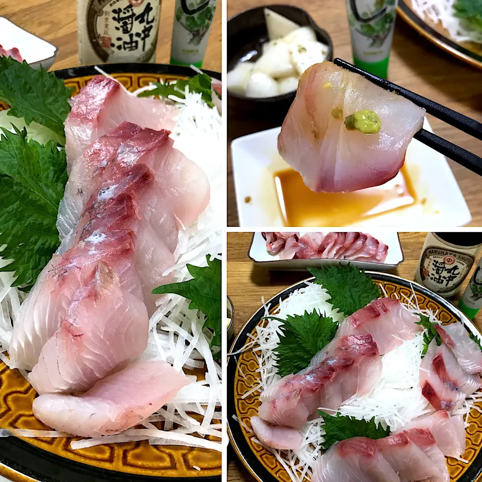 Snapdishの料理写真:ヒラマサの刺し盛り|morimi32さん