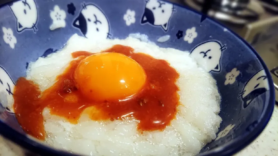 雲丹醤油deふわふわ卵かけご飯ーーー❤️
#炊きたてご飯🍚💕|GGGさん