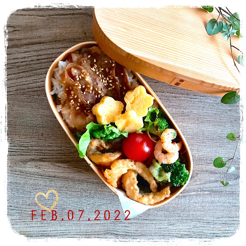 2/7 ☺︎ 焼肉＆カレイのフライ弁当✩.*˚|jon2さん