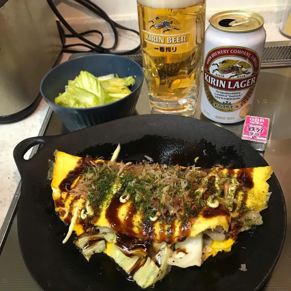 豚平焼きで家飲み|sanaeさん