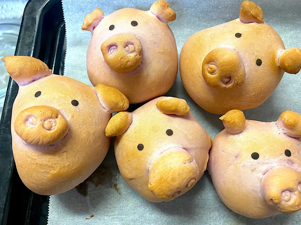 Snapdishの料理写真:ぶーちゃんパン　明日の朝ごはん|なつきさん