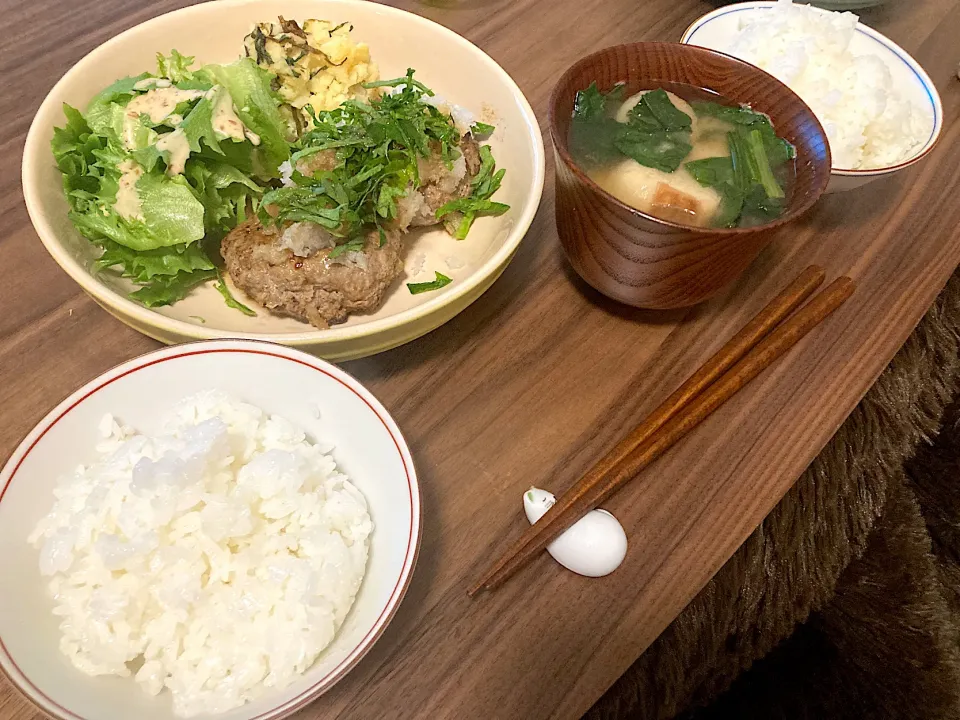 おろしそバーグ、塩昆布入りポテトサラダ|satakeさん