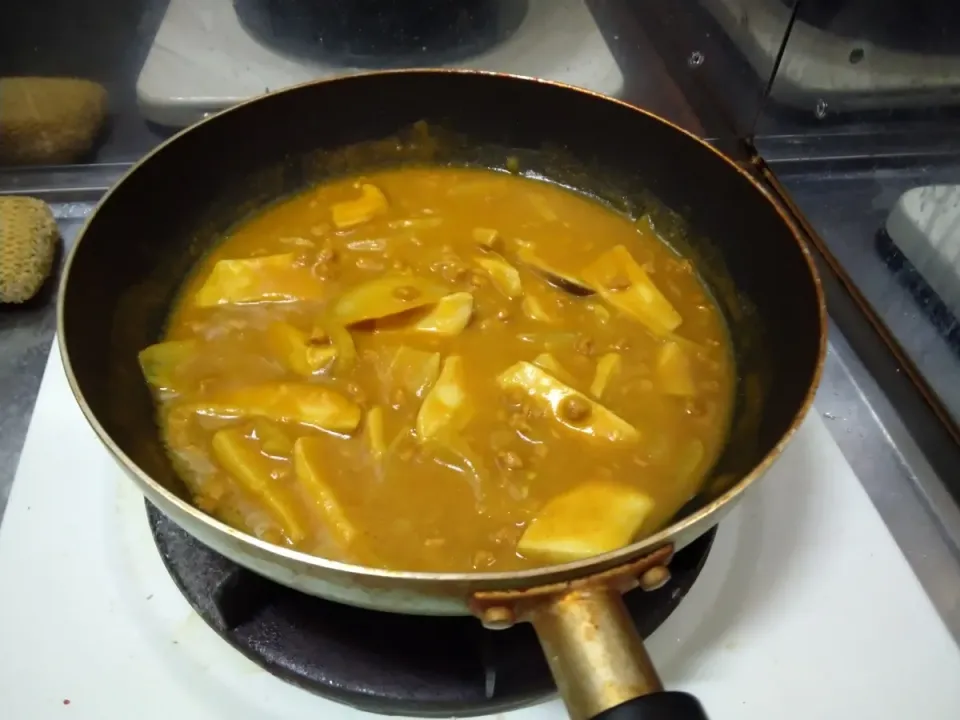 ２つのモニター商品の合体、大豆のお肉ミンチ(ウェットタイプ)とエリンギのカレー🍛

お肉のダメな方、小麦粉がダメな方でも食べられるカレー、米粉でとろみをつけて作りました🤗|にんにくと唐辛子が特に好き❤️(元シャリマー)さん