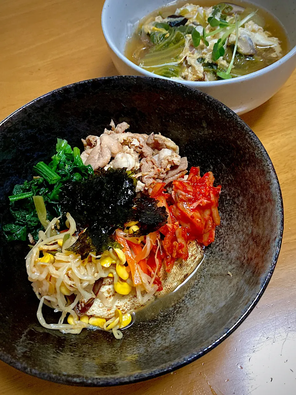 ビビンバ豆腐と春雨入り酢辣湯|よしみさん