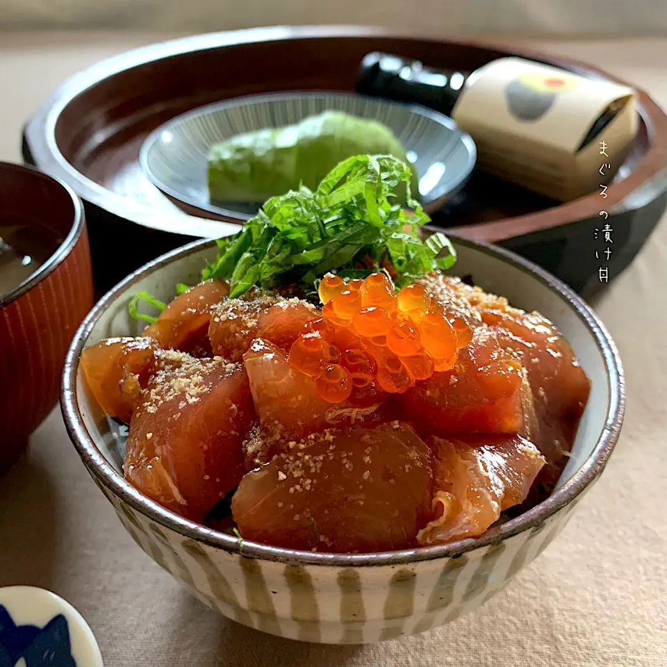 まぐろの漬け丼|なだちいさん