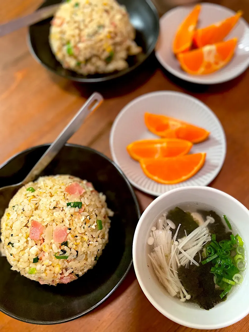 焼き飯　海苔とえのきとお豆腐のお吸い物|ＭＡＲＵＥ家の食卓さん