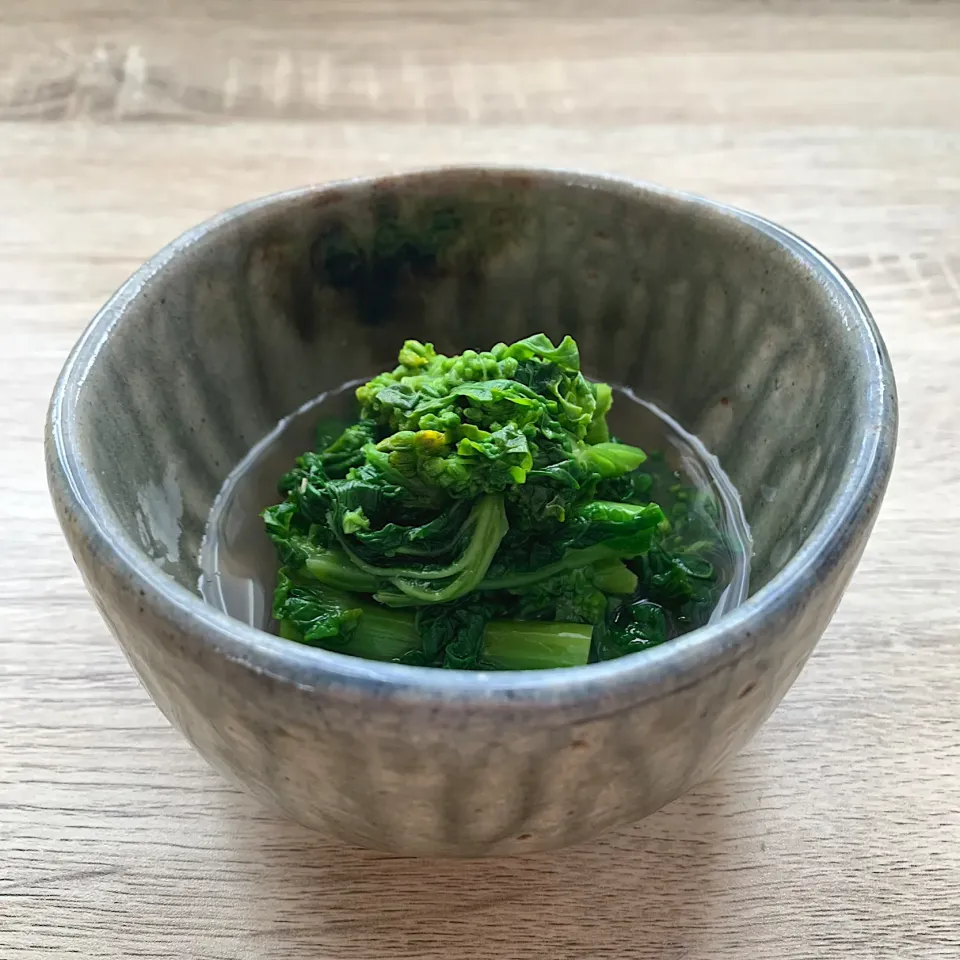 アッチさんの料理 菜の花のつゆだくおひたし|まる(丸大豆)さん