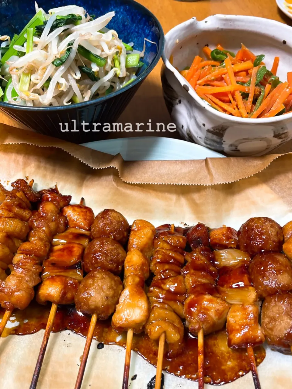 ＊焼き鳥メインの晩ごはん♪ワクチン③＊|ultramarineさん