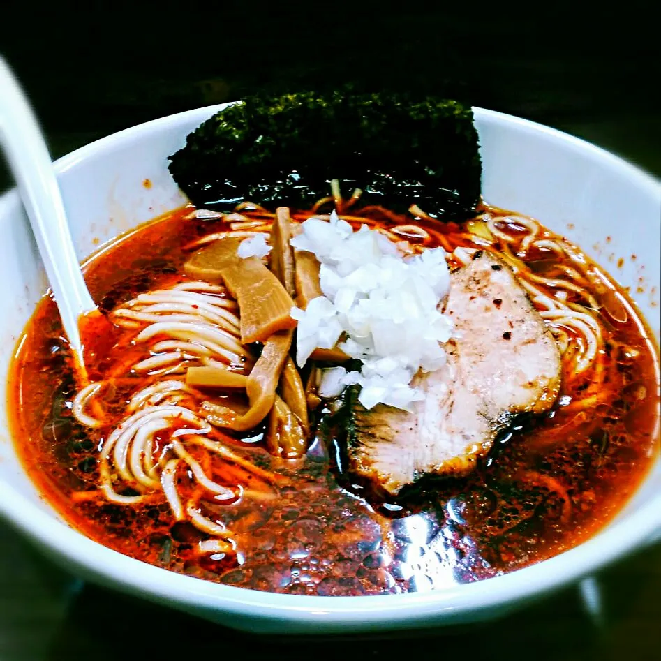 Snapdishの料理写真:シビカラ醤油ラーメン @八王子 響　八王子市平岡町15ｰ14|のも💛さん