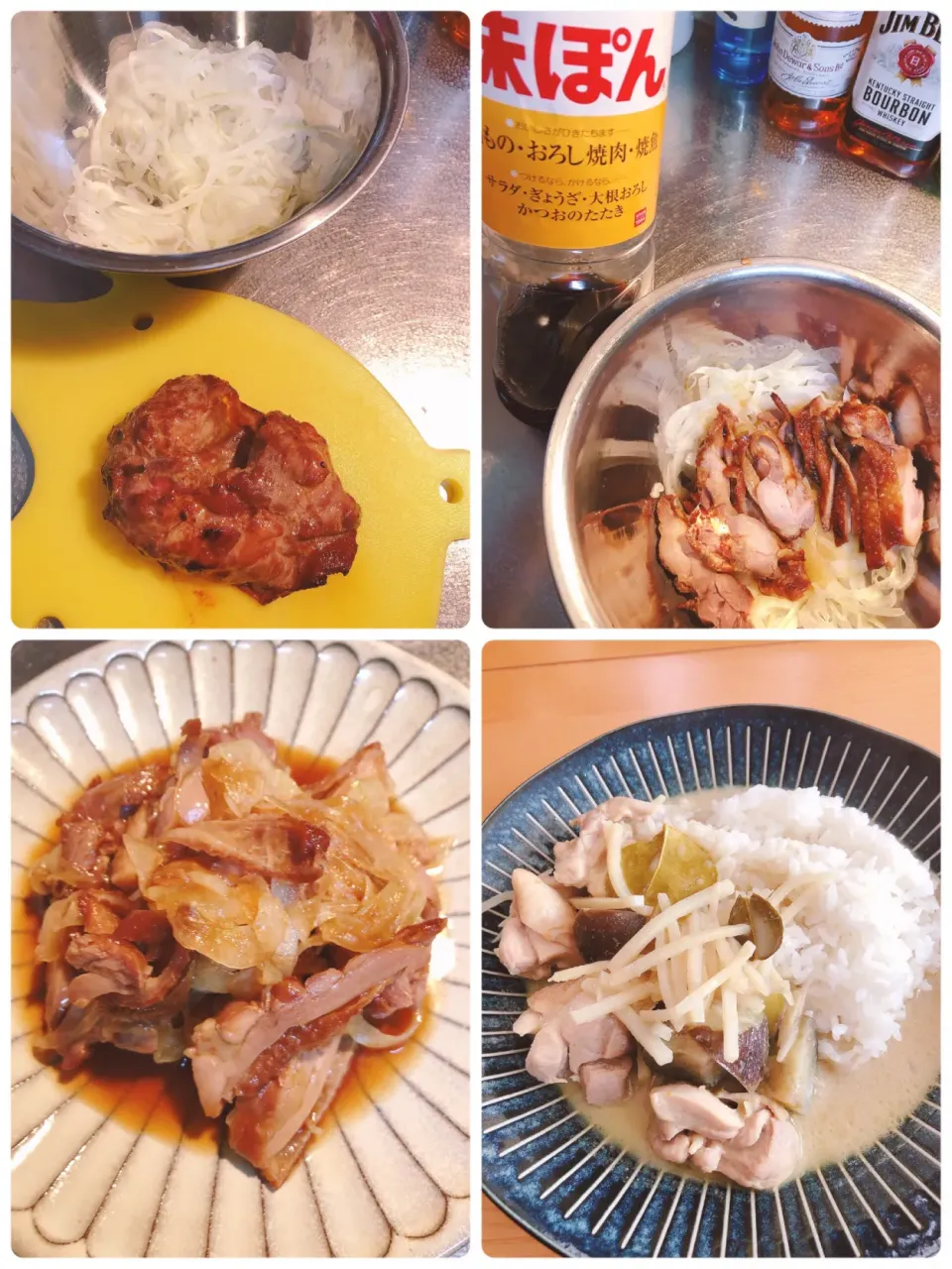 Snapdishの料理写真:昼はグリーカレー。今夜のアテはヒネポン作り置き完成🍺|海斗さん