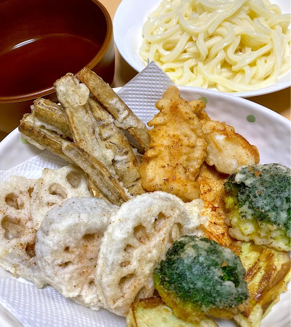 単身赴任中の男飯(天ざるうどん)|おおもりの星さん