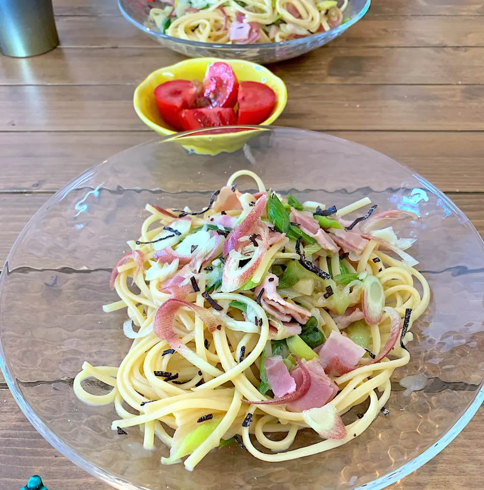 葉玉ねぎの和風パスタ🍝|mi♡さん